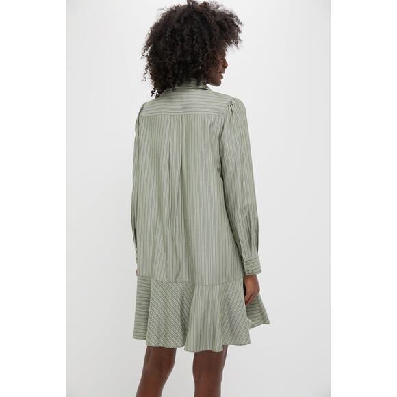 TUCKERNUCK Green Stripe Callahan Shirt Dress Size S NWT Retail $148 Tuckernuck - Picture 2 of 8
